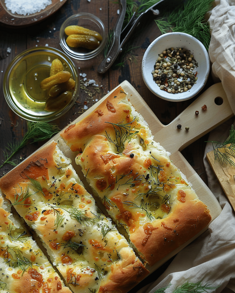 Dill Pickle Focaccia Bread