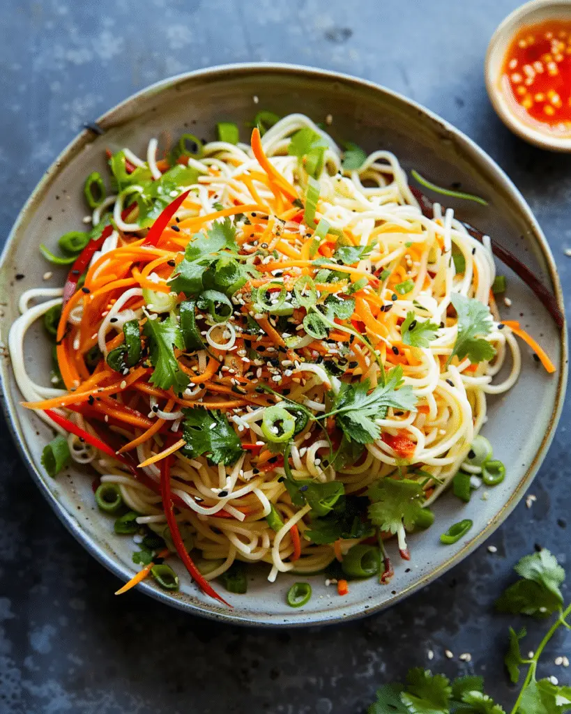 No-Cook Noodle Salad with Tangy Dressing