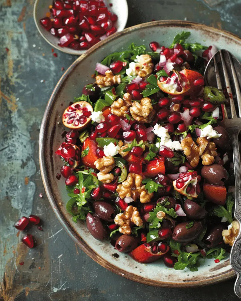 Olive Salad with Pomegranate and Walnuts