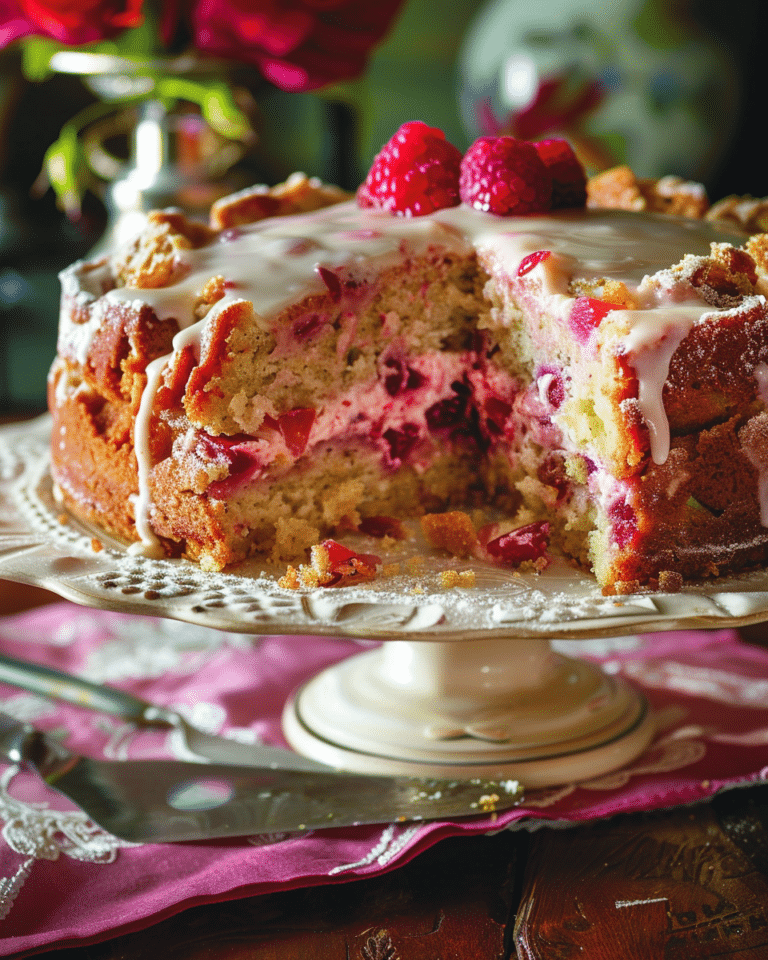 Rhubarb Cake with Butter Sauce