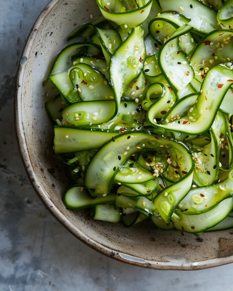 Spiral Cucumber Salad (Korean Side Dish)