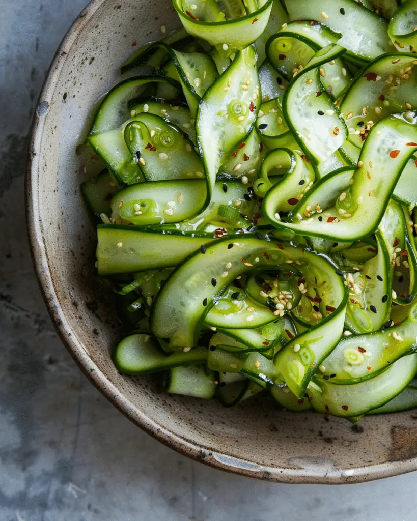 Spiral Cucumber Salad (Korean Side Dish)