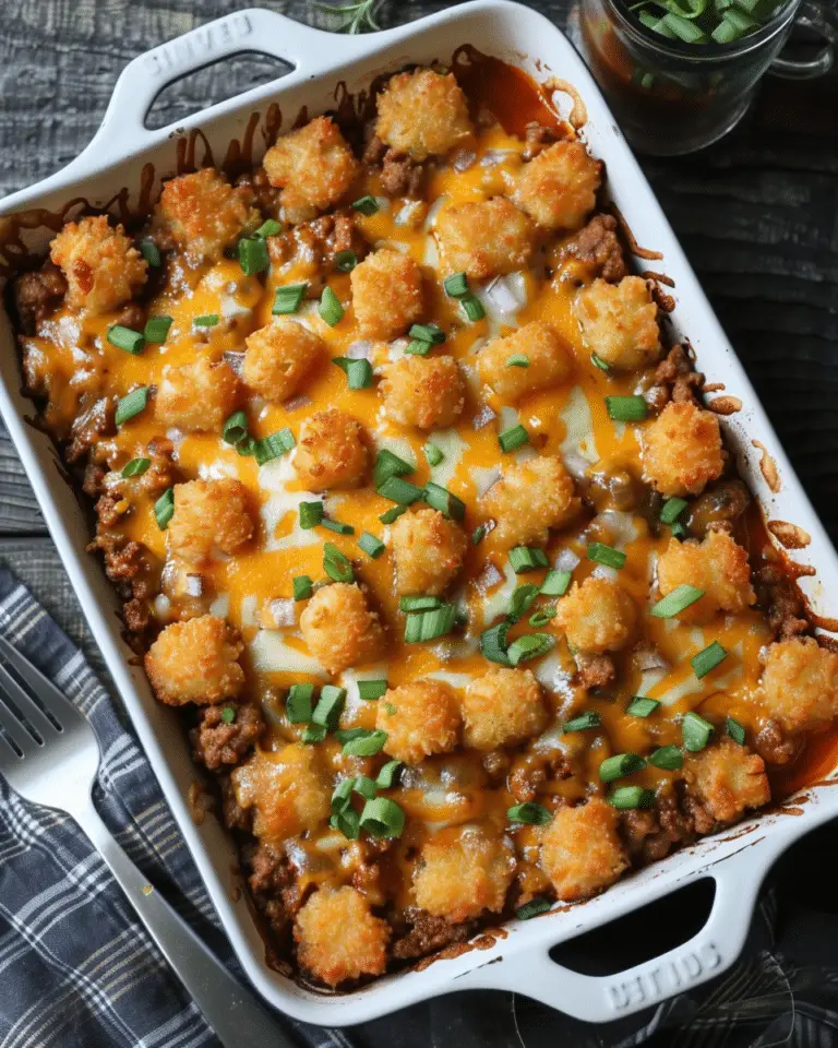 Tater Tot Topped Sloppy Joe Casserole
