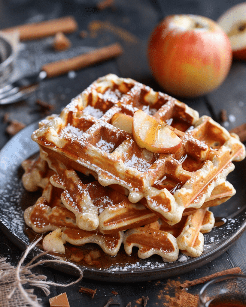 Caramelized Cinnamon Apple Waffles