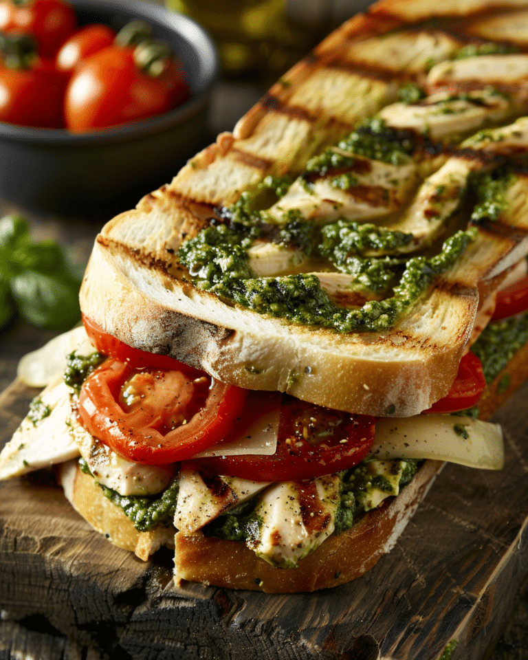 Chicken Pesto Caprese Sandwich