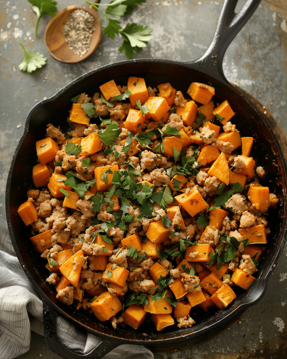 Ground Turkey and Sweet Potato Skillet