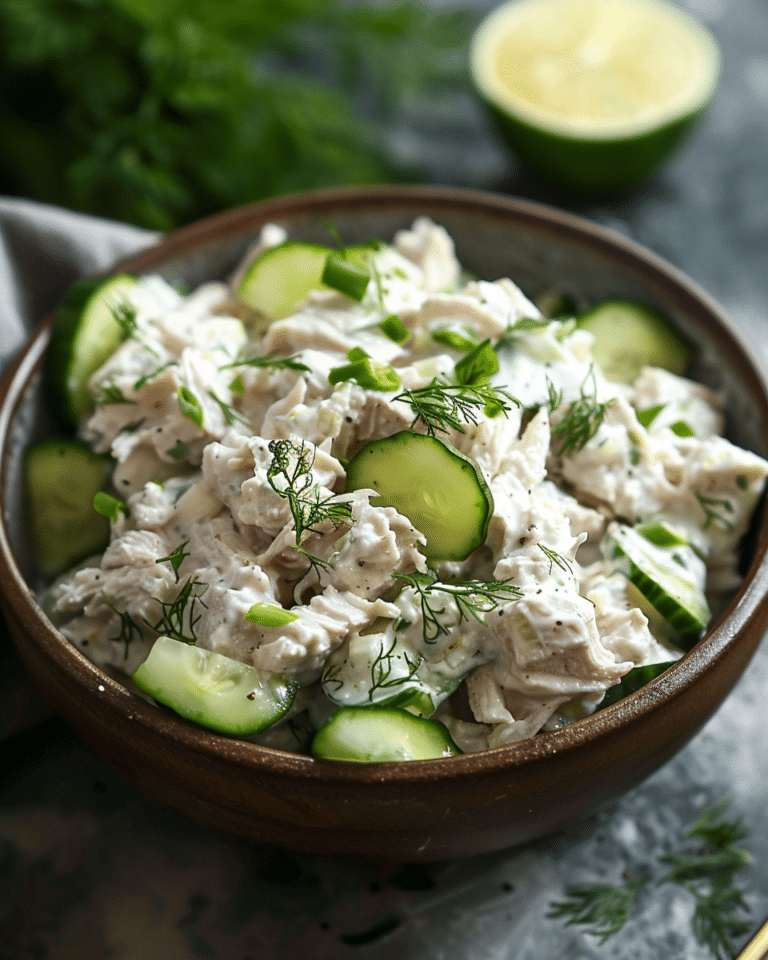 High Protein Creamy Tuna Cucumber Salad