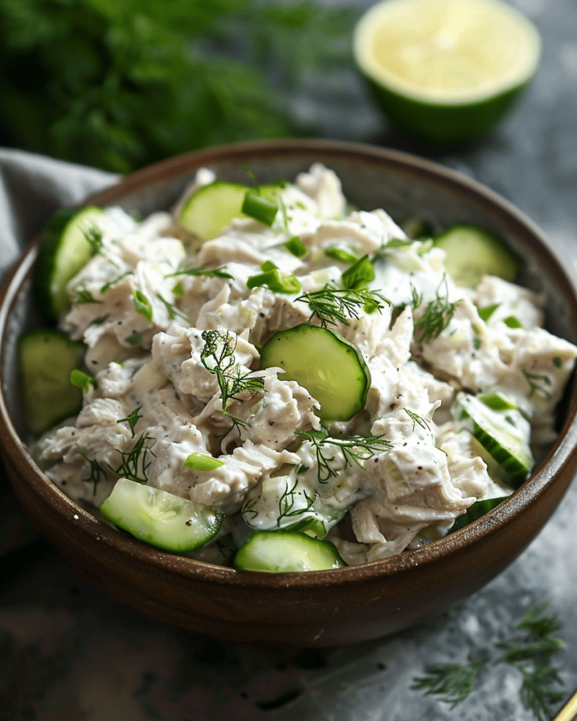 High Protein Creamy Tuna Cucumber Salad