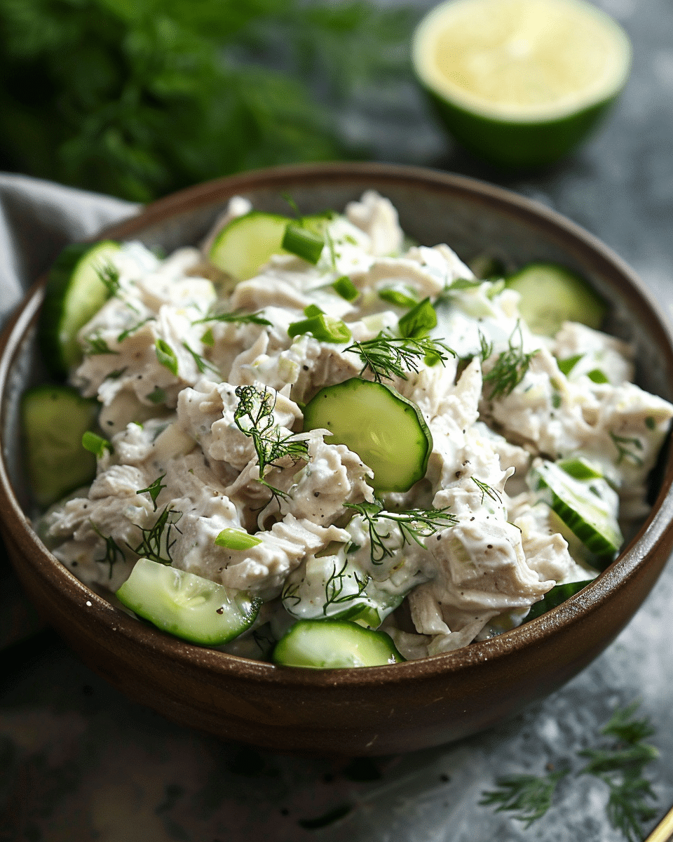 High Protein Creamy Tuna Cucumber Salad
