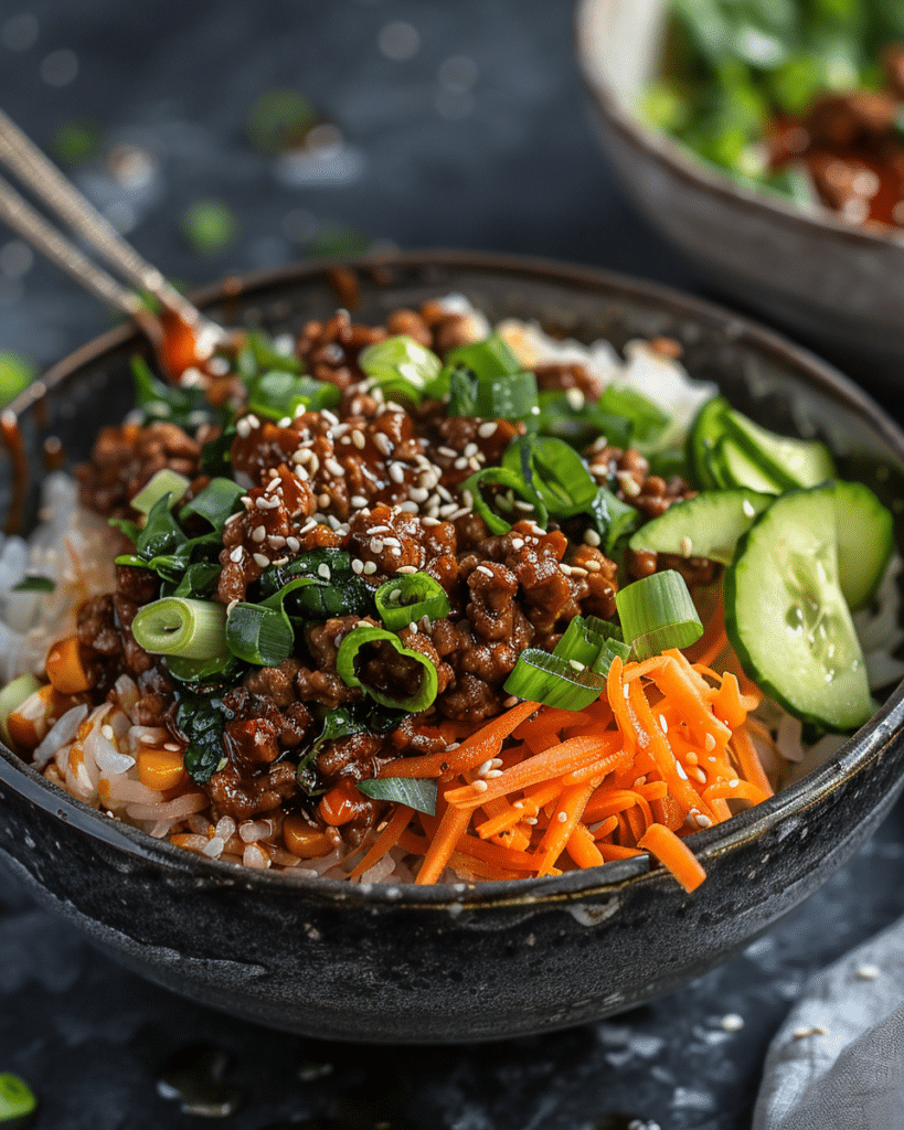 Hot Honey Ground Beef Bowls