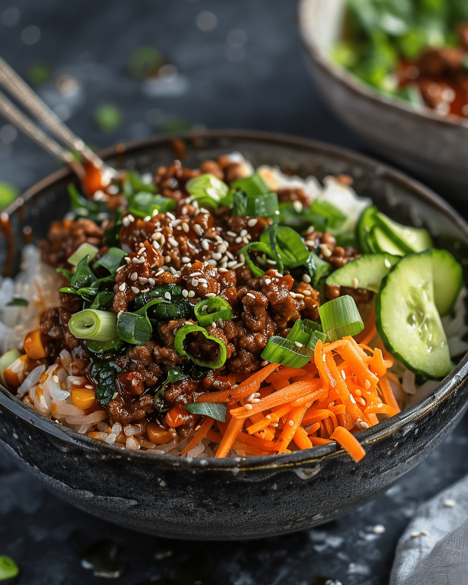 Hot Honey Ground Beef Bowls