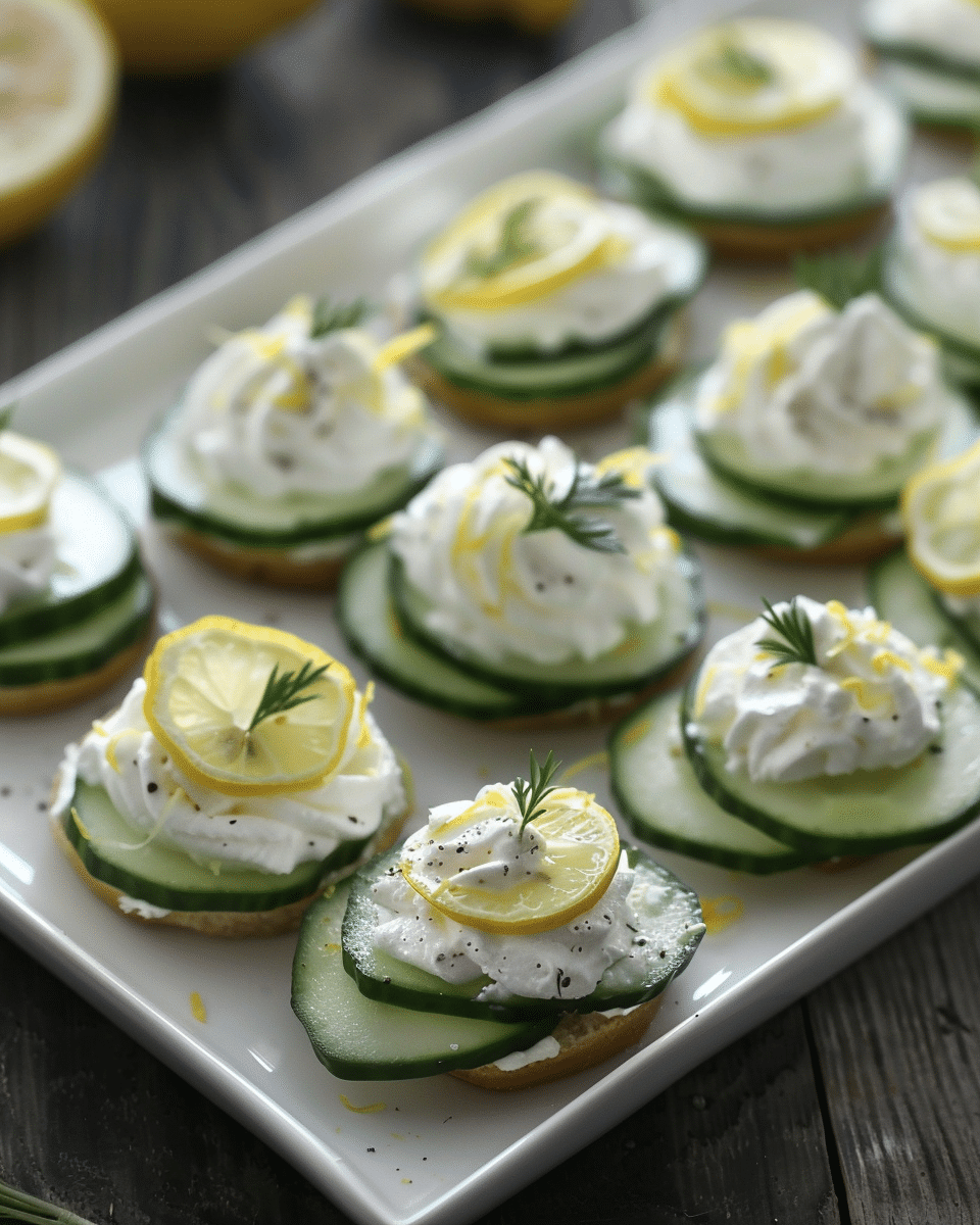 Lemony Cucumber Cream Cheese Bites
