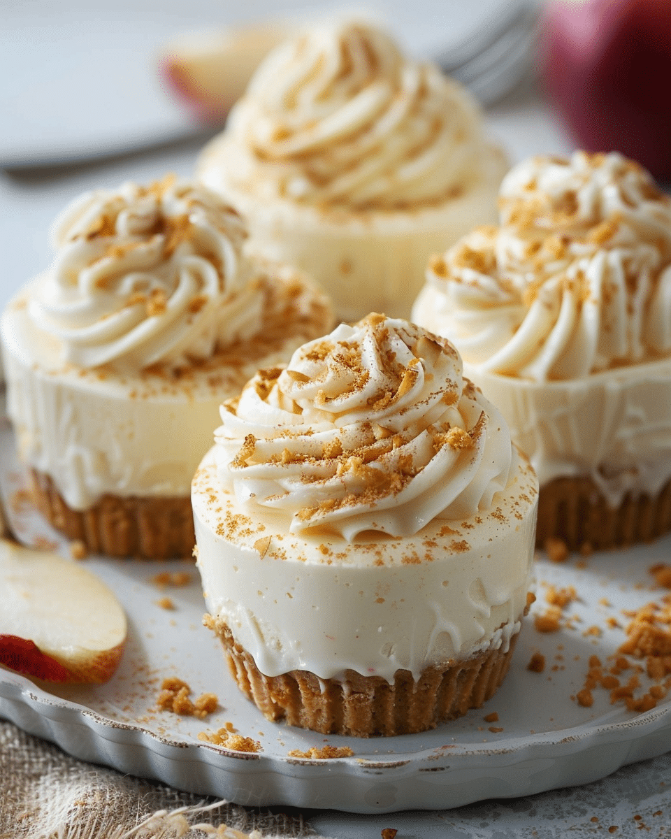 Mini No-Bake Apple Pie Cheesecakes