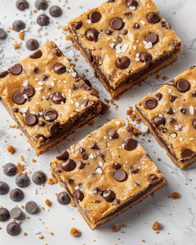 Salted Caramel Chocolate Chip Cookie Bars