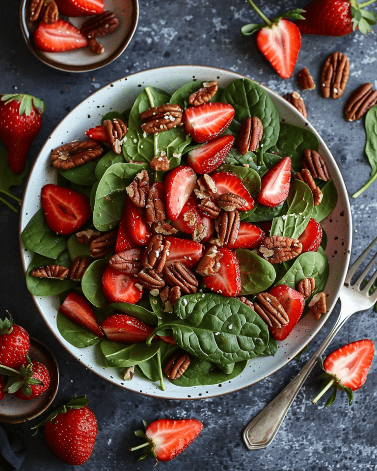 Spinach Strawberry Salad with Pecans
