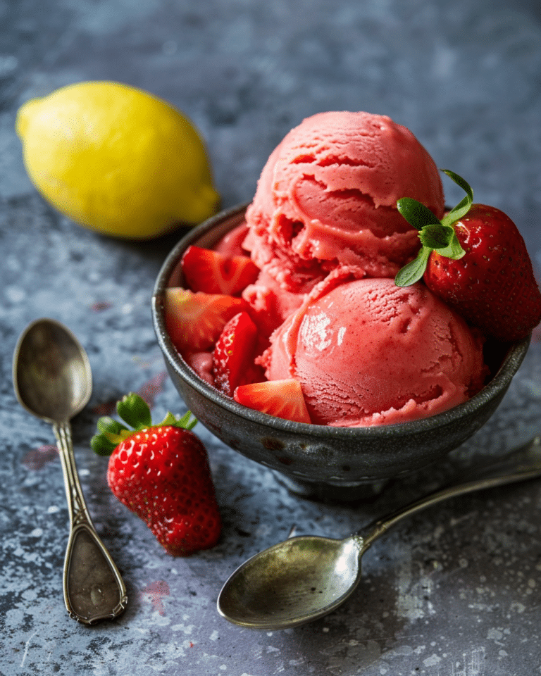 Strawberry Lemonade Sorbet