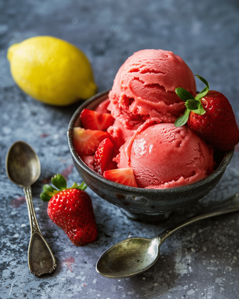 Strawberry Lemonade Sorbet