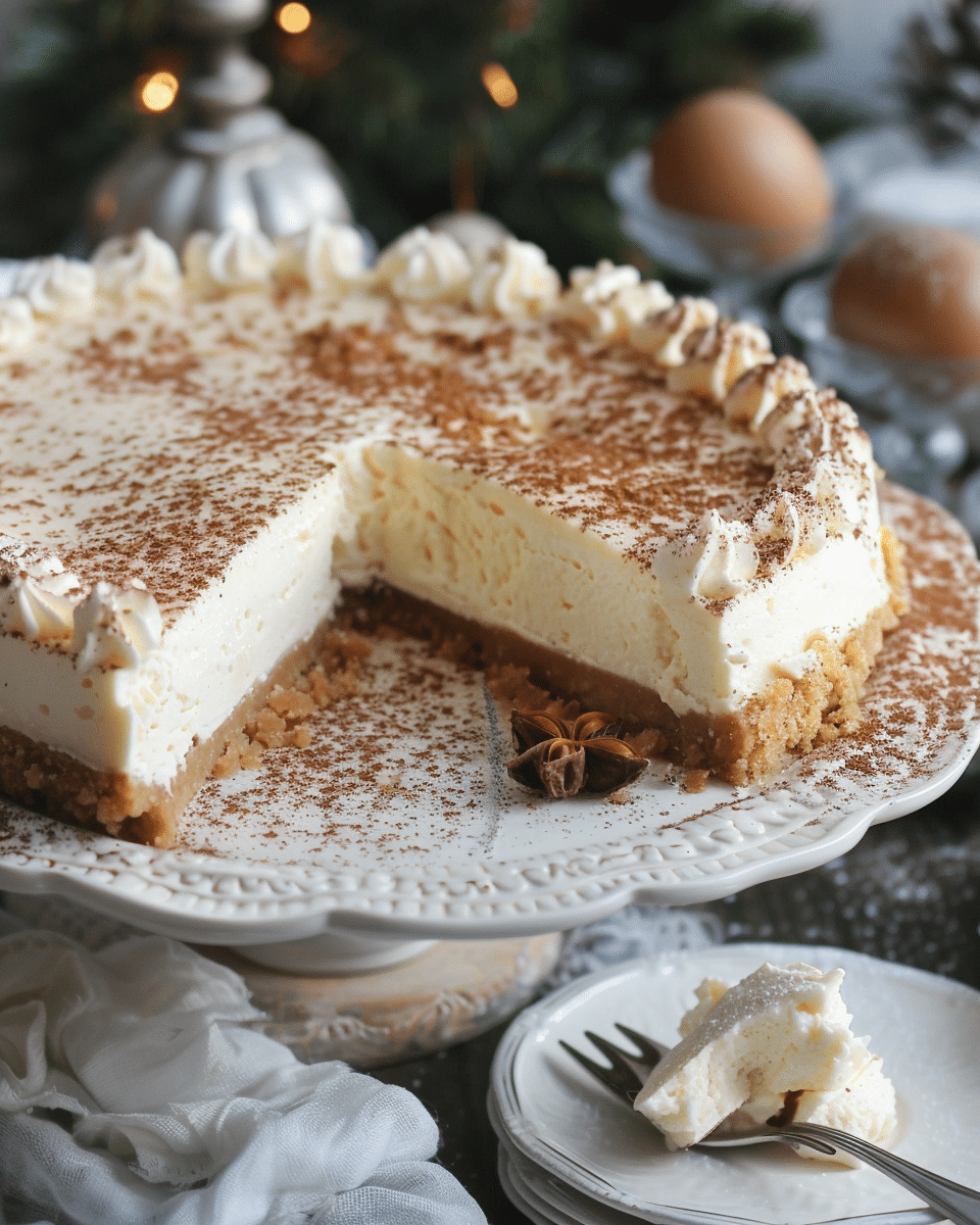 Traditional Eggnog Cheesecake
