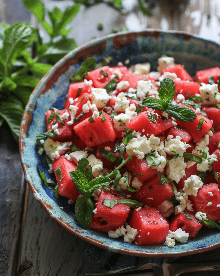 Watermelon Feta Mint Salad