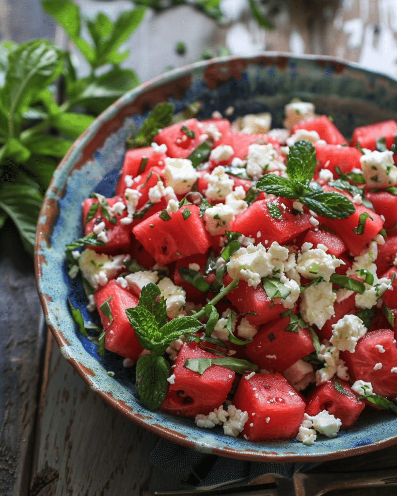 Watermelon Feta Mint Salad