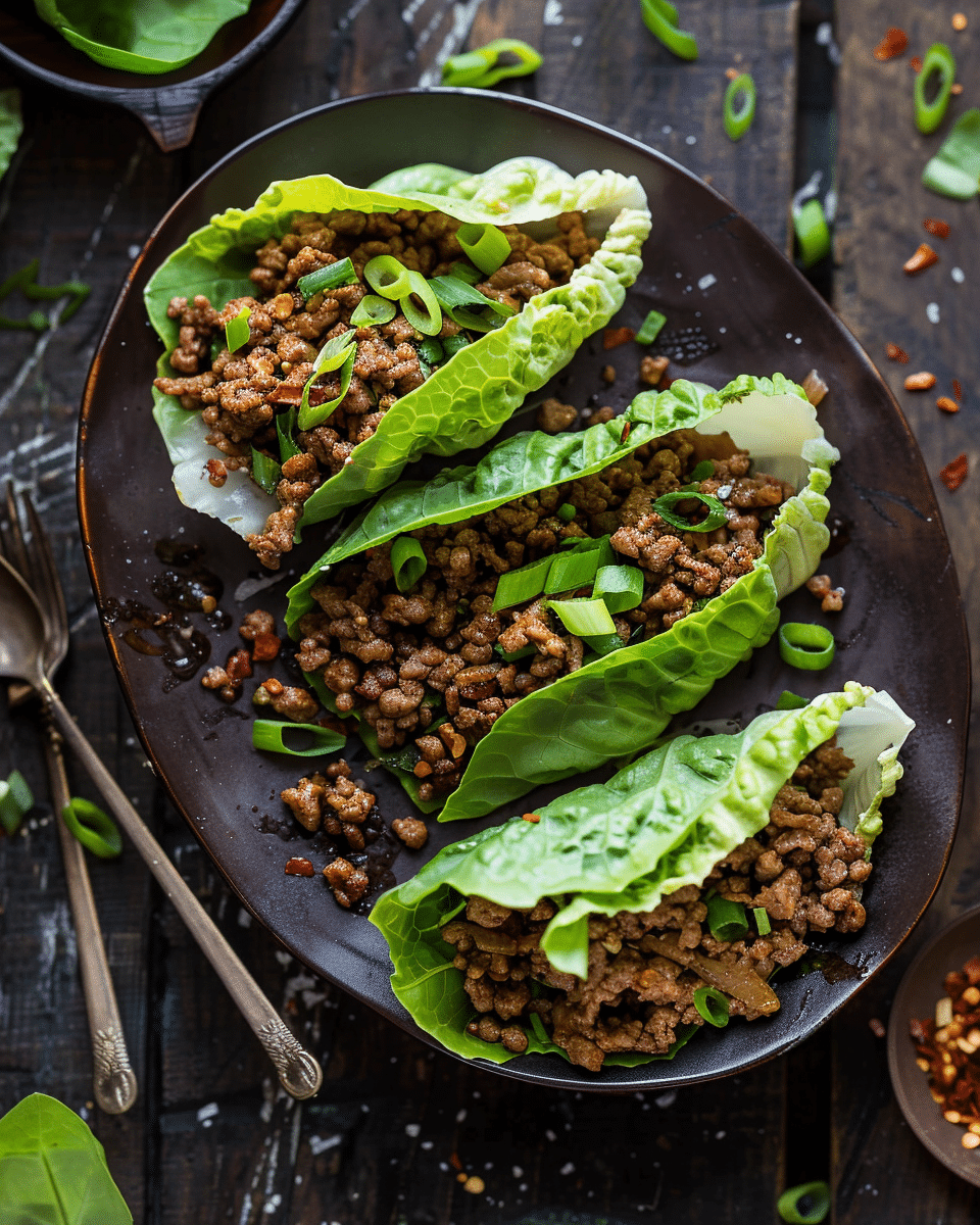 Asian Style Ground Beef Lettuce Wraps
