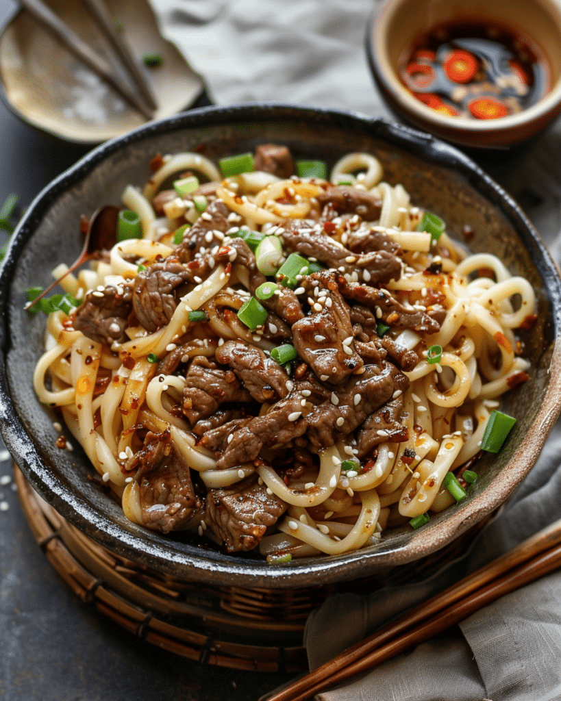 Black Pepper Beef Udon
