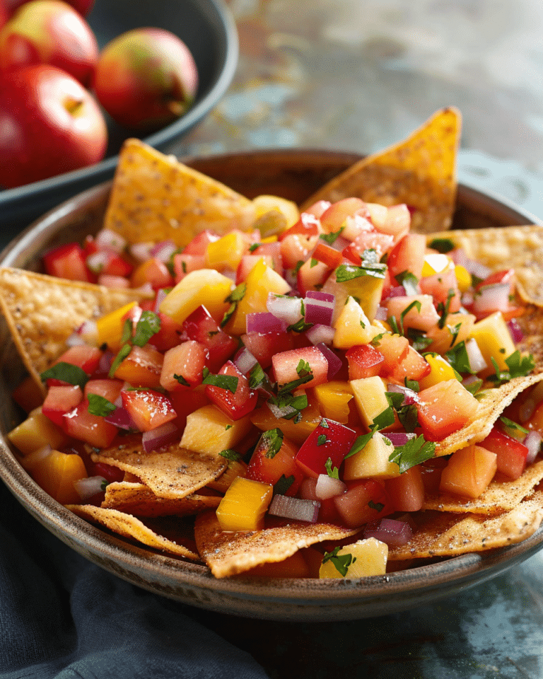 Fruit Salsa with Cinnamon Sugar Tortilla Chips