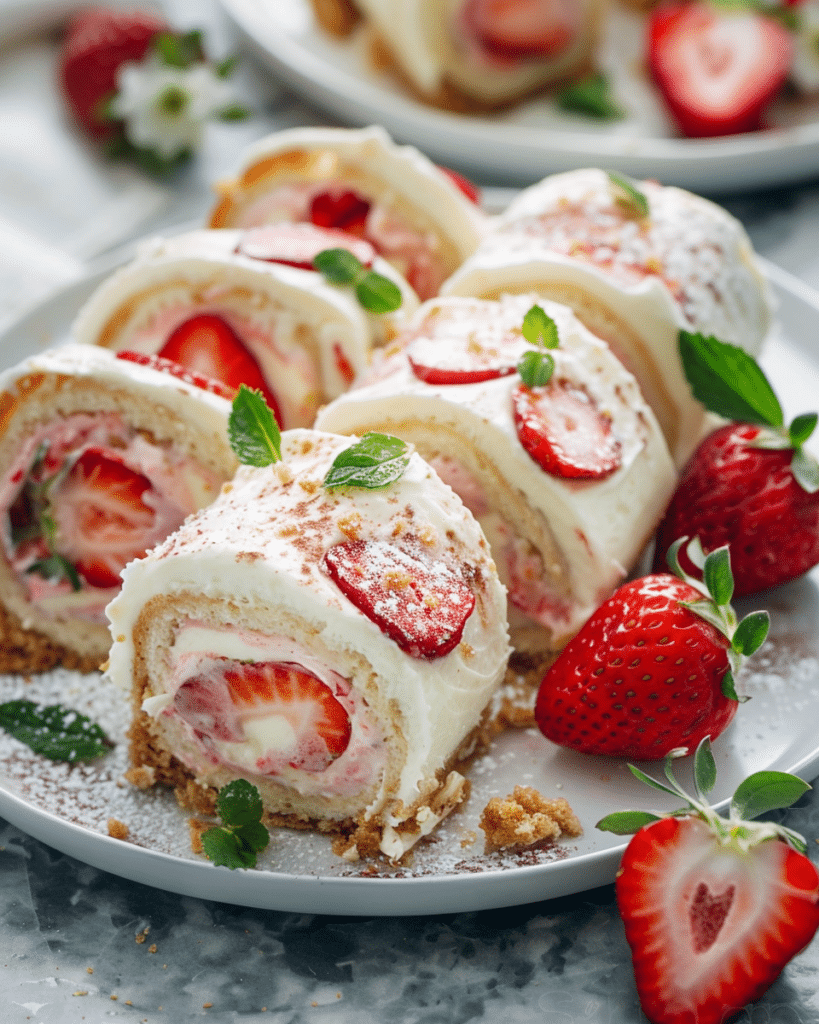 Strawberry Shortcake Cheesecake Rolls
