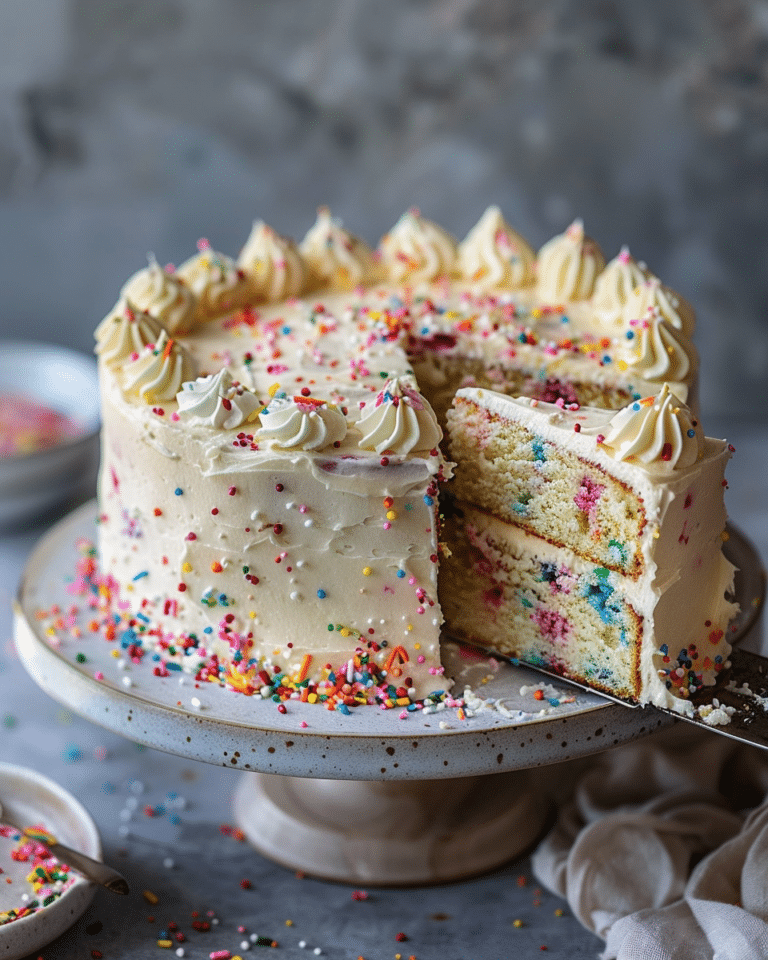 Easy Homemade Funfetti Cake with Vanilla Buttercream