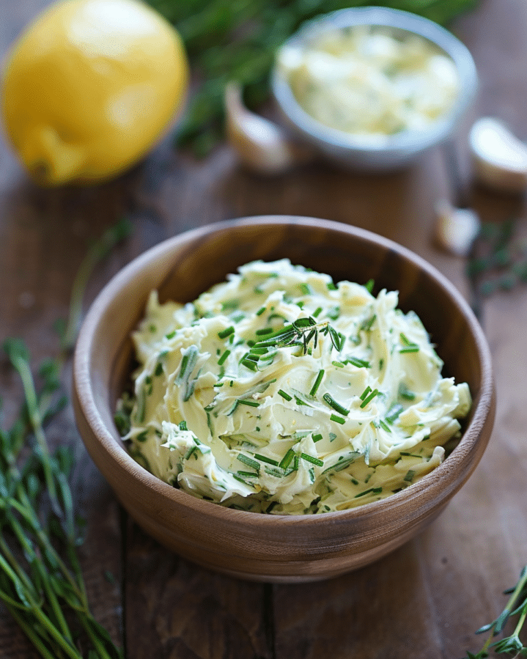 Garlic Scape Compound Butter with Lemon and Fresh Herbs