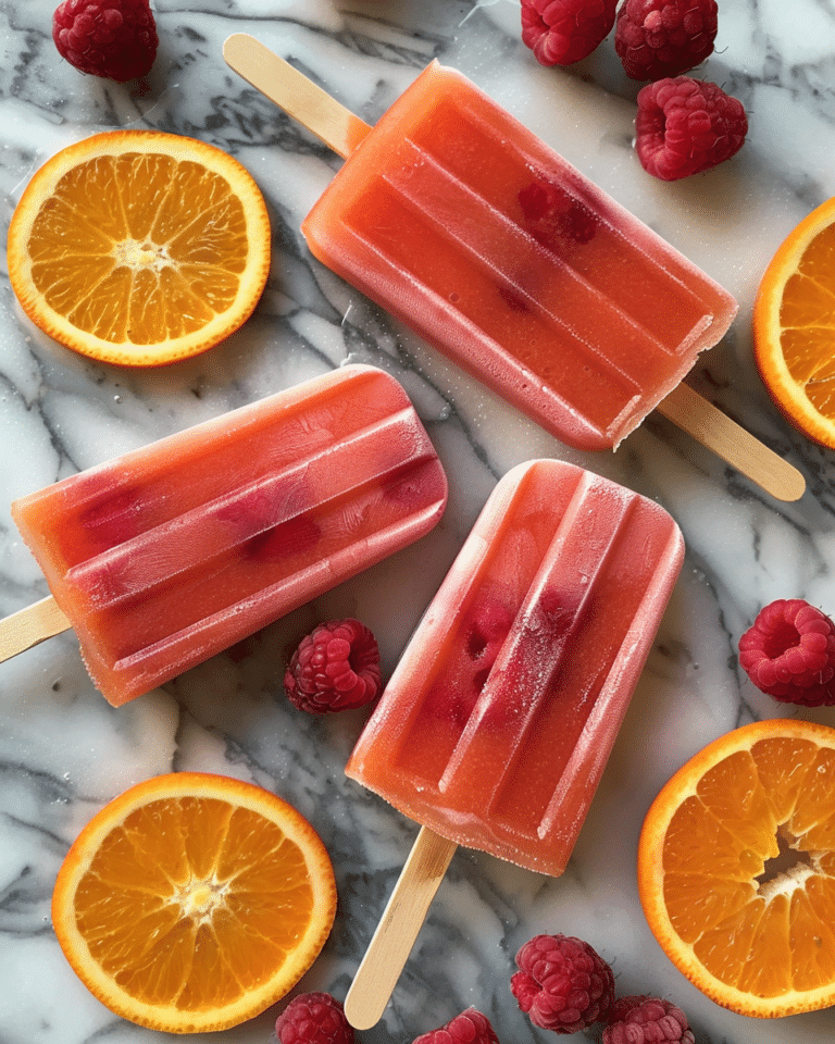 Orange Raspberry Ice Pops