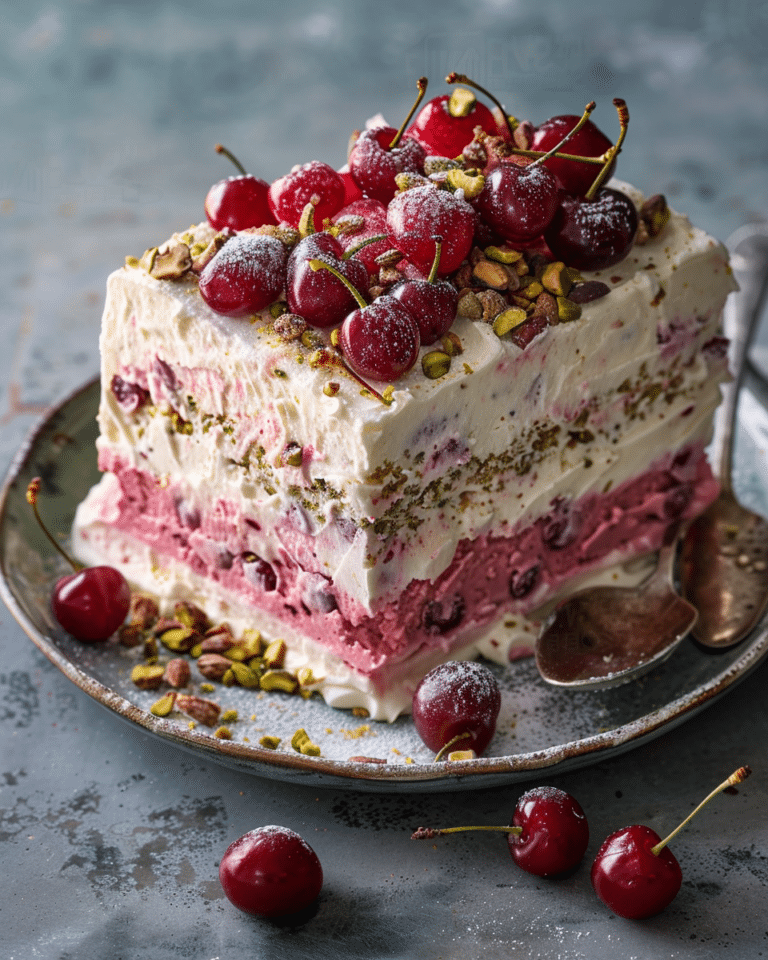 Cherry and Pistachio Fridge Cake