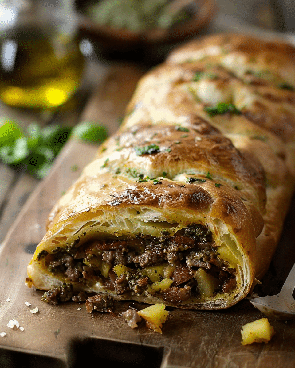 Roast Potato and Pesto Stromboli
