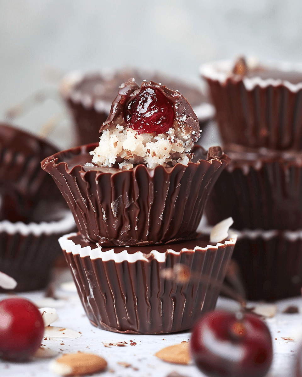 Cherry Filled Chocolate Coconut Butter Cups