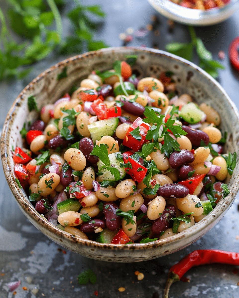 Mediterranean Dense Bean Salad