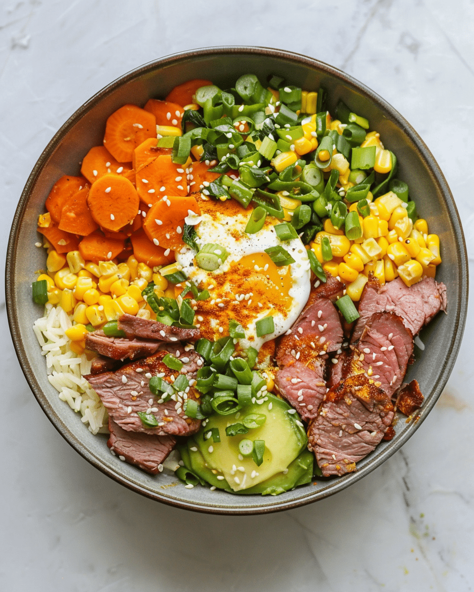 Street Corn Beef and Sweet Potato Bowls